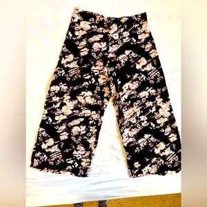 Apt. 9 wide leg elastic waist pants floral pattern szXL